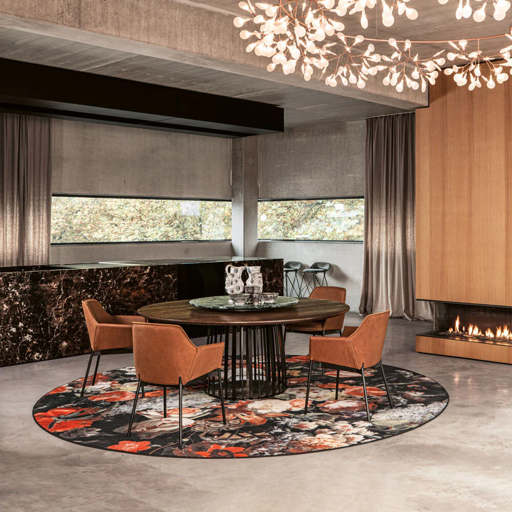 janua | bc 07 basket table round | anthracite smoked oak + black base 170cm - Image 3