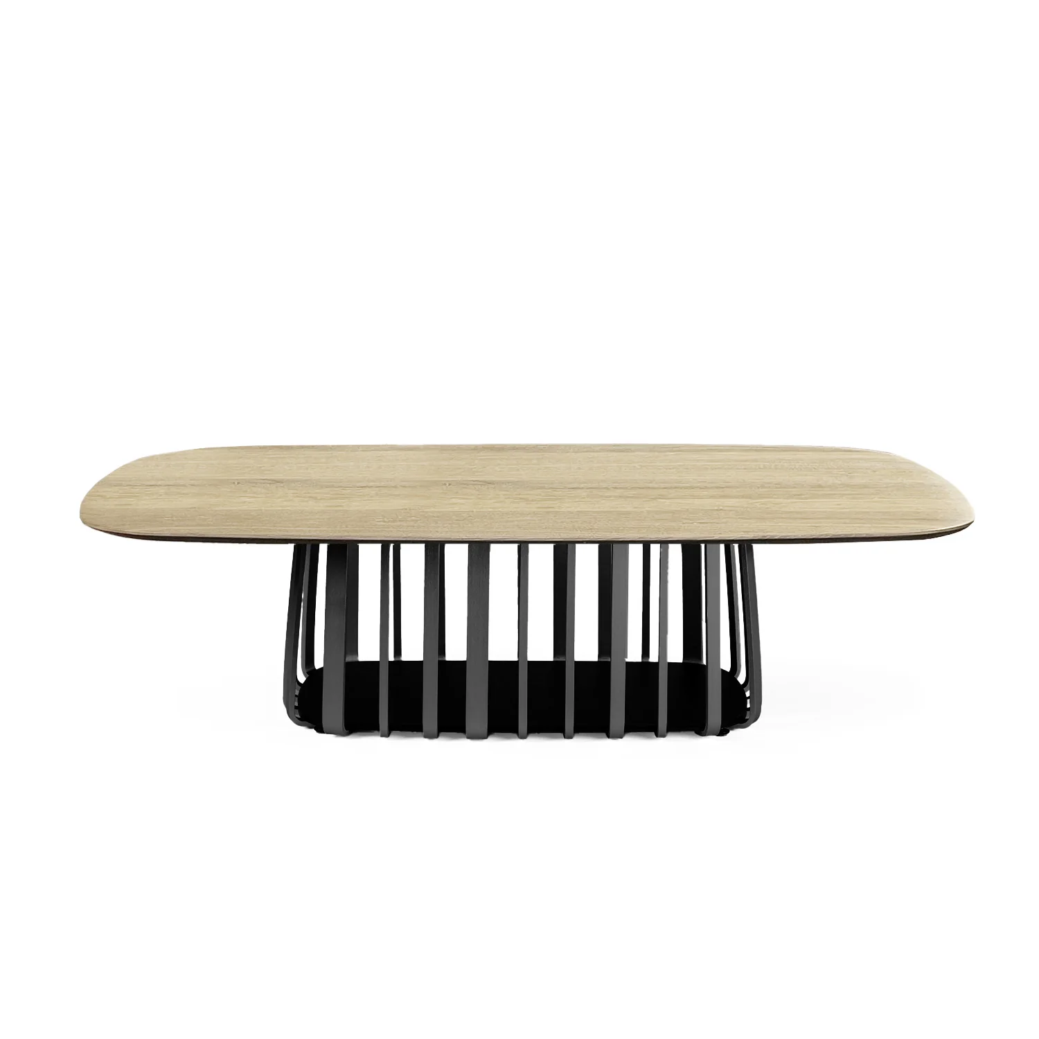 janua | bc 09 basket coffee table rectangular | white smoked oak + black base