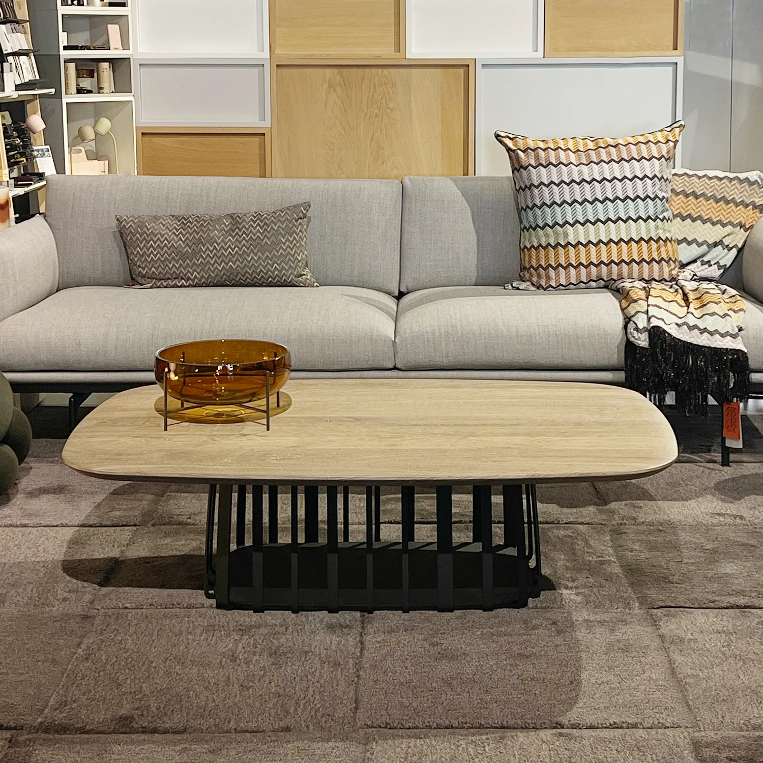 janua | bc 09 basket coffee table rectangular | white smoked oak + black base - Image 3