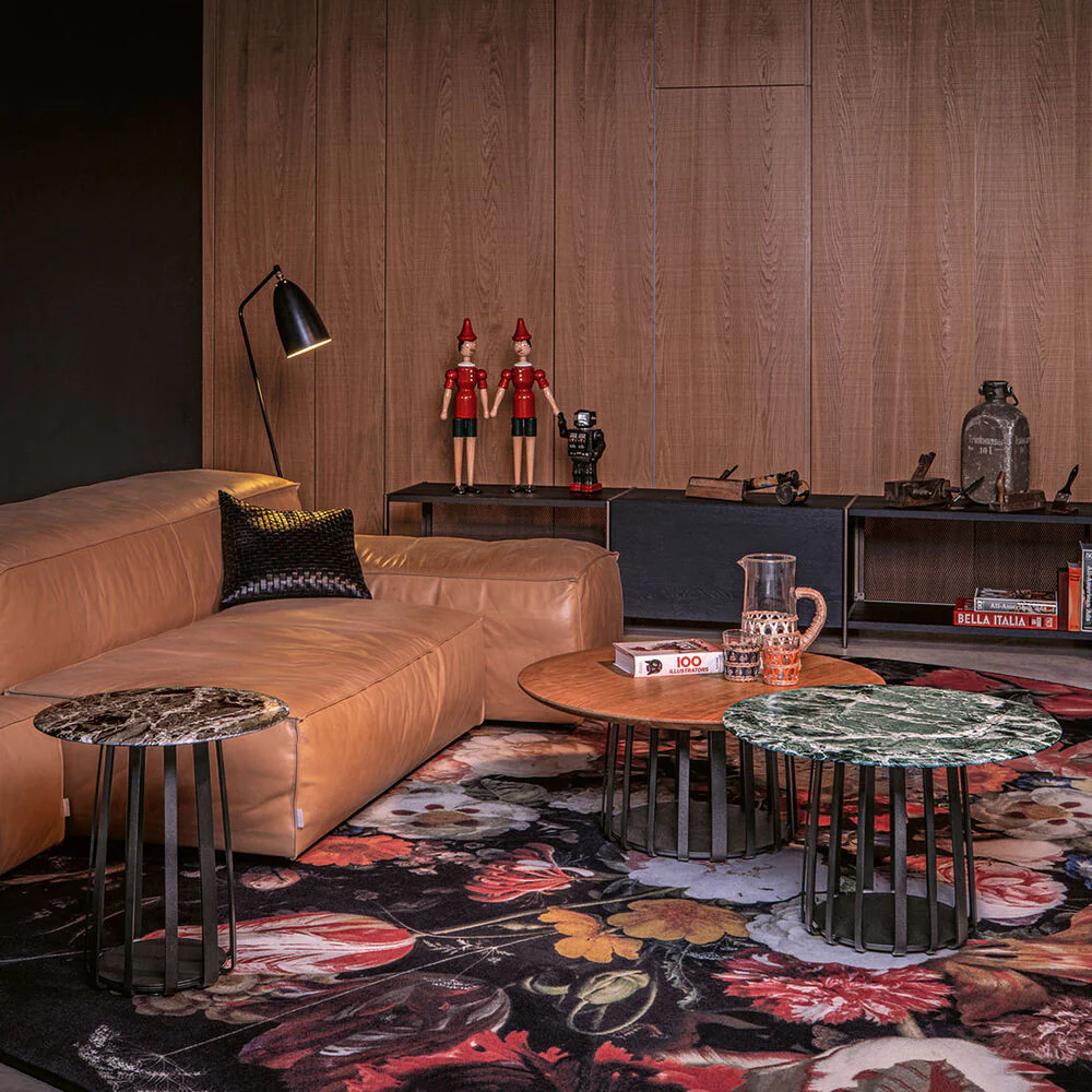 janua | bc 09 basket coffee table round | emperador stone + black base - Image 4