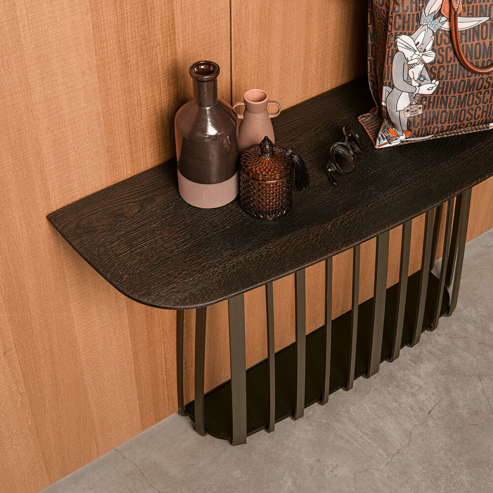 janua | bc 10 basket console table | oak + black base - Image 3