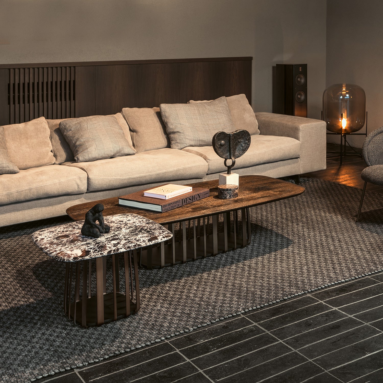 janua | bc 09 basket coffee table rectangular | anthracite smoked oak + black base - Image 2