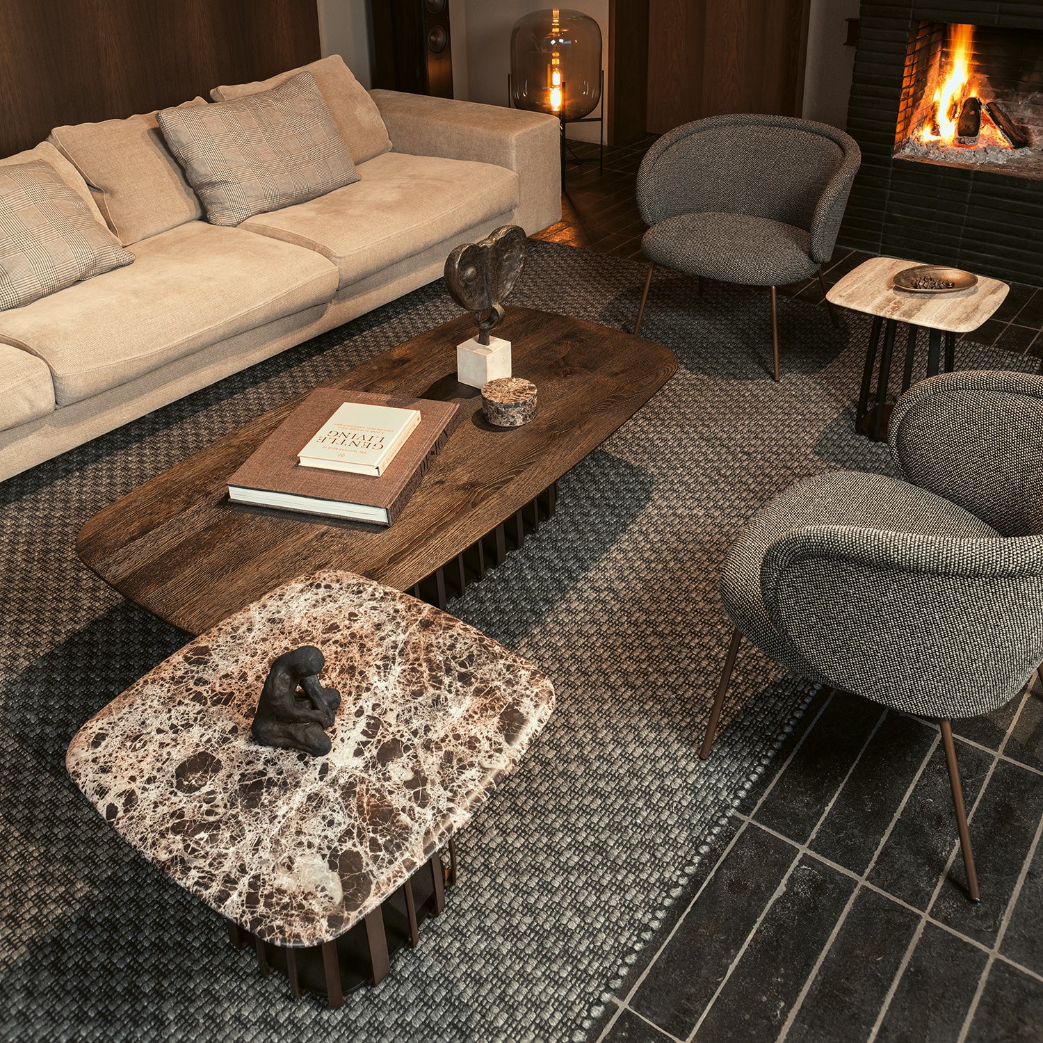 janua | bc 09 basket coffee table rectangular | anthracite smoked oak + black base - Image 5