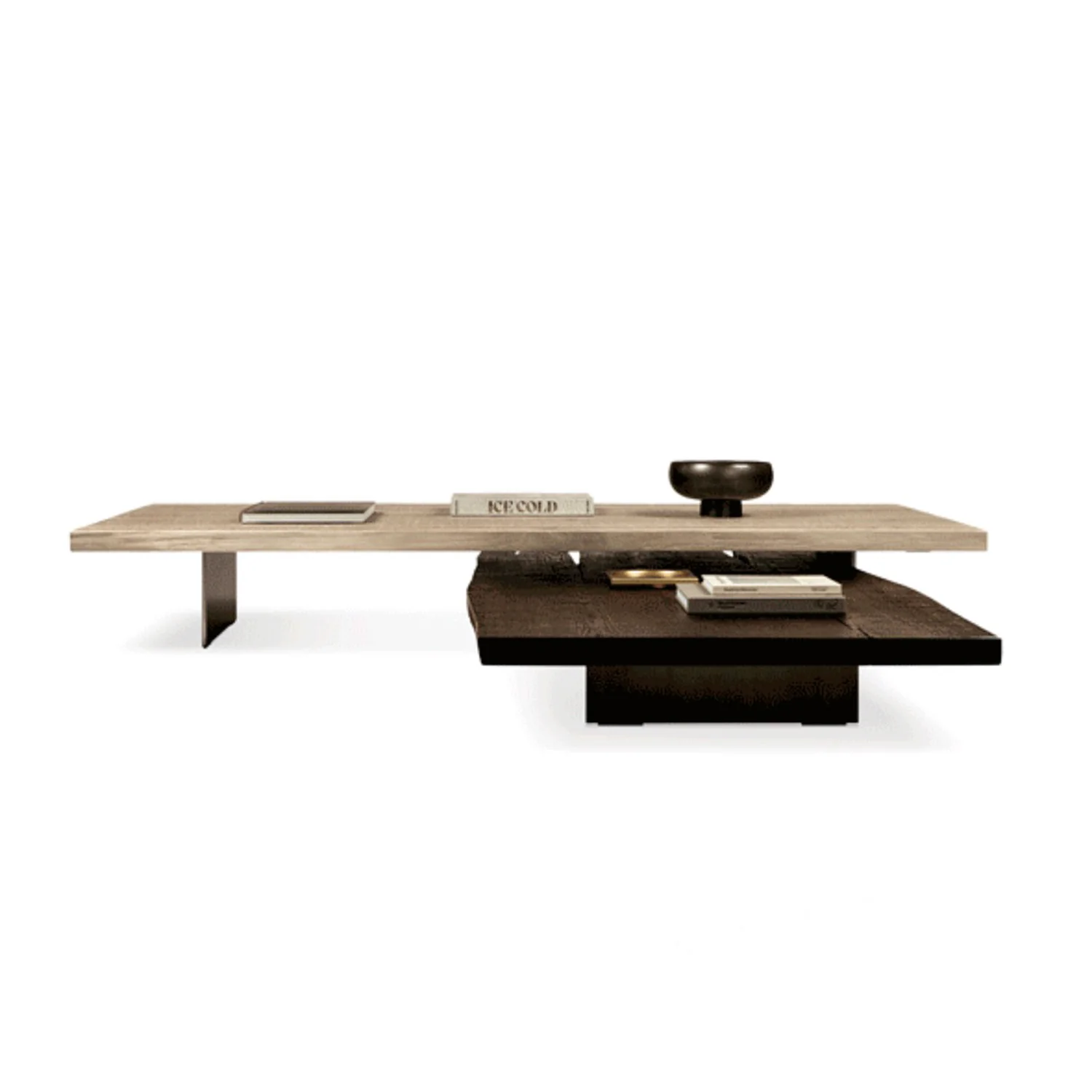 janua | sk 03 coffee table | white smoked oak + black base 160x80cm - Image 7
