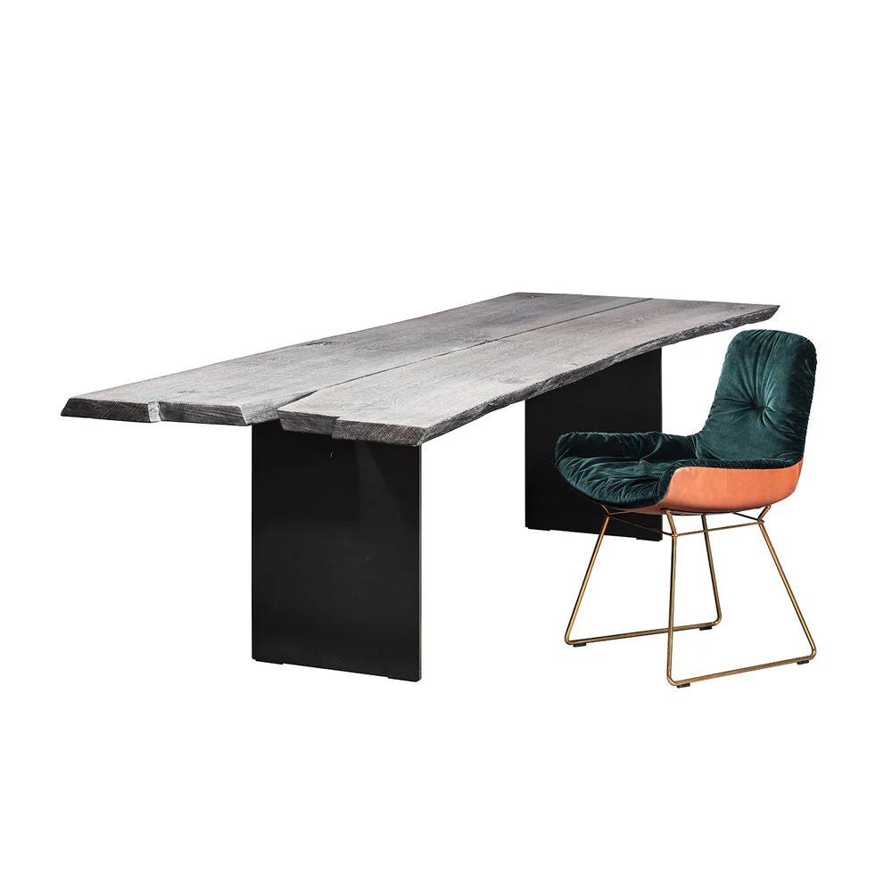 janua | sk 08 butterfly table | charburned oak silver shade + black base 260x100cm - Image 3