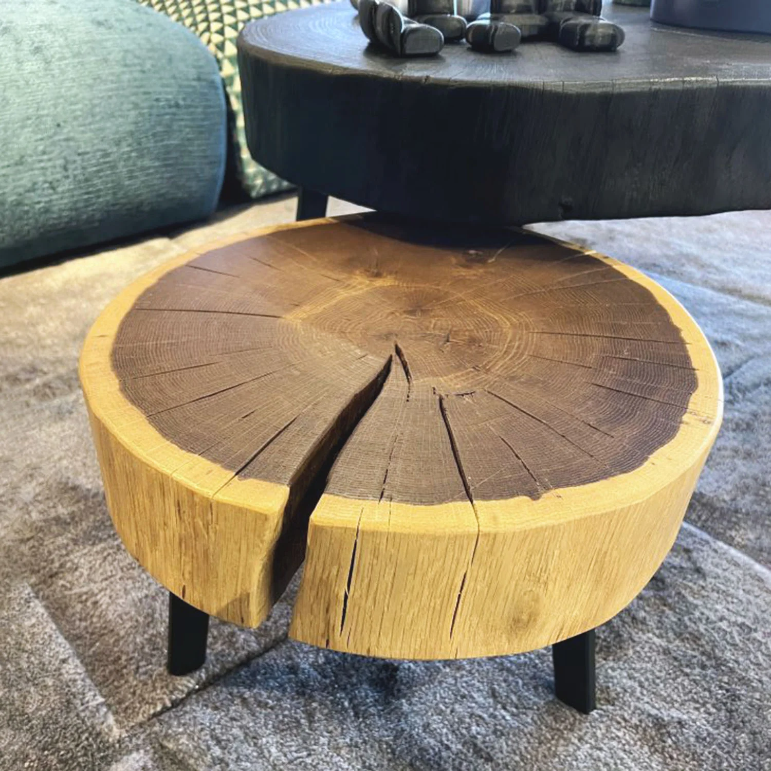 janua | bc 05 stomp table | 30-40cm | natural smoked oak raw - Image 3