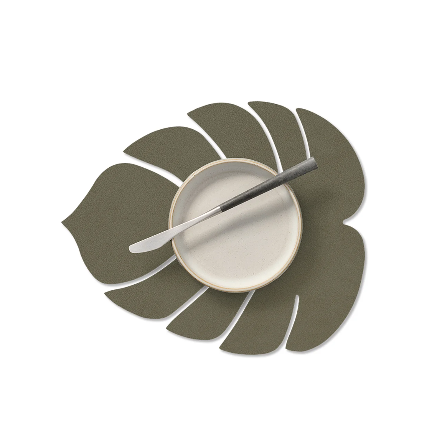 lind dna | table mat | leaf small | nupo army green - Image 2