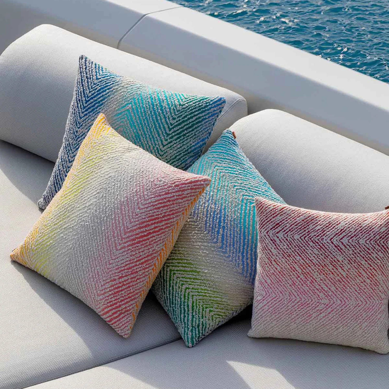 missoni home | island outdoor boucle cushion 50cm | colour 100 - Image 3