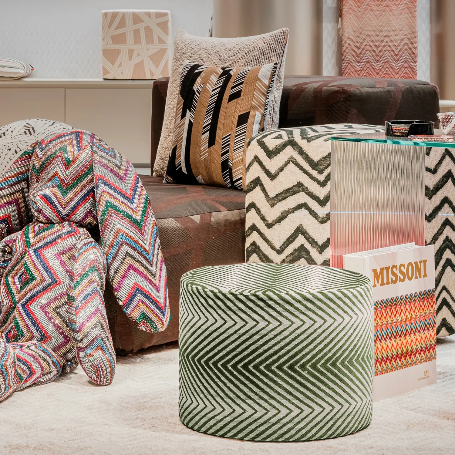 missoni home | ziggy cylinder pouf | colour 651 - DC - Image 2