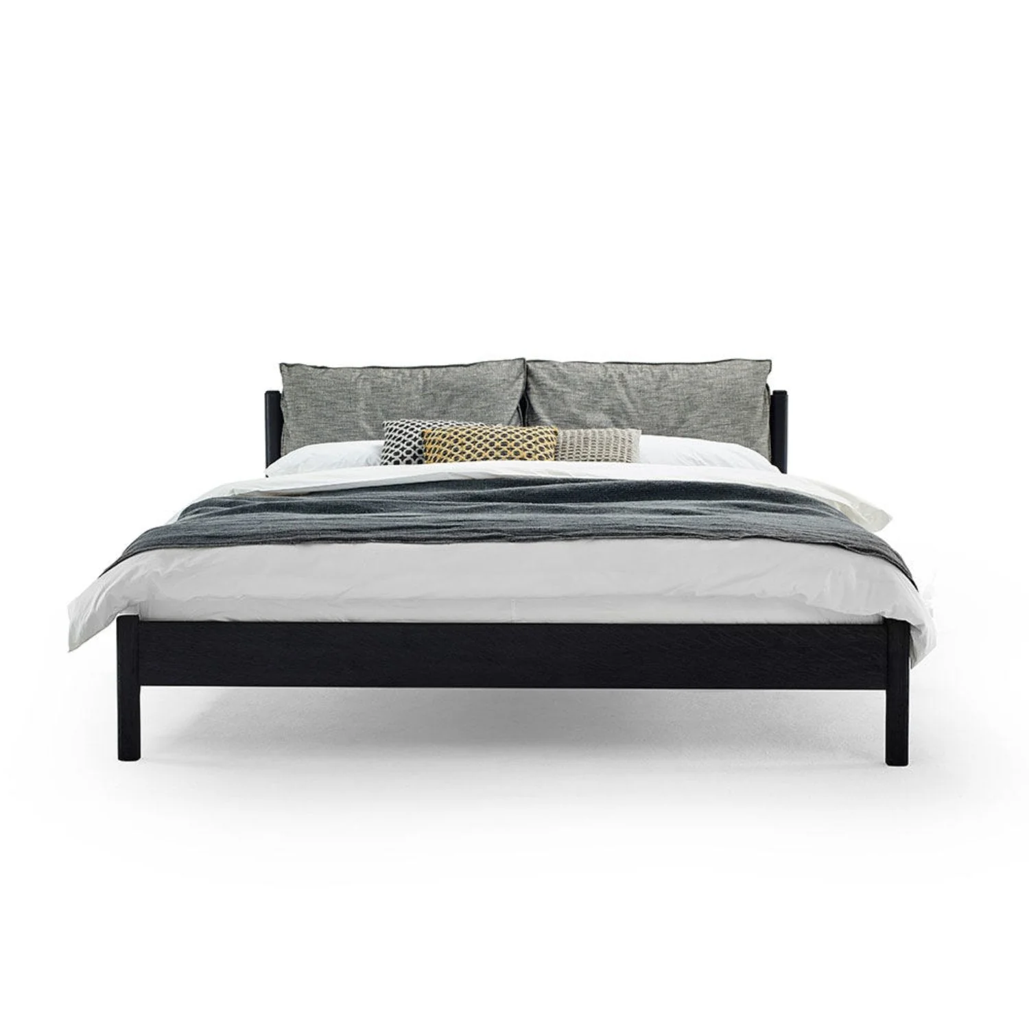moeller design | LIV king bed | stained oak + black leather - Image 5