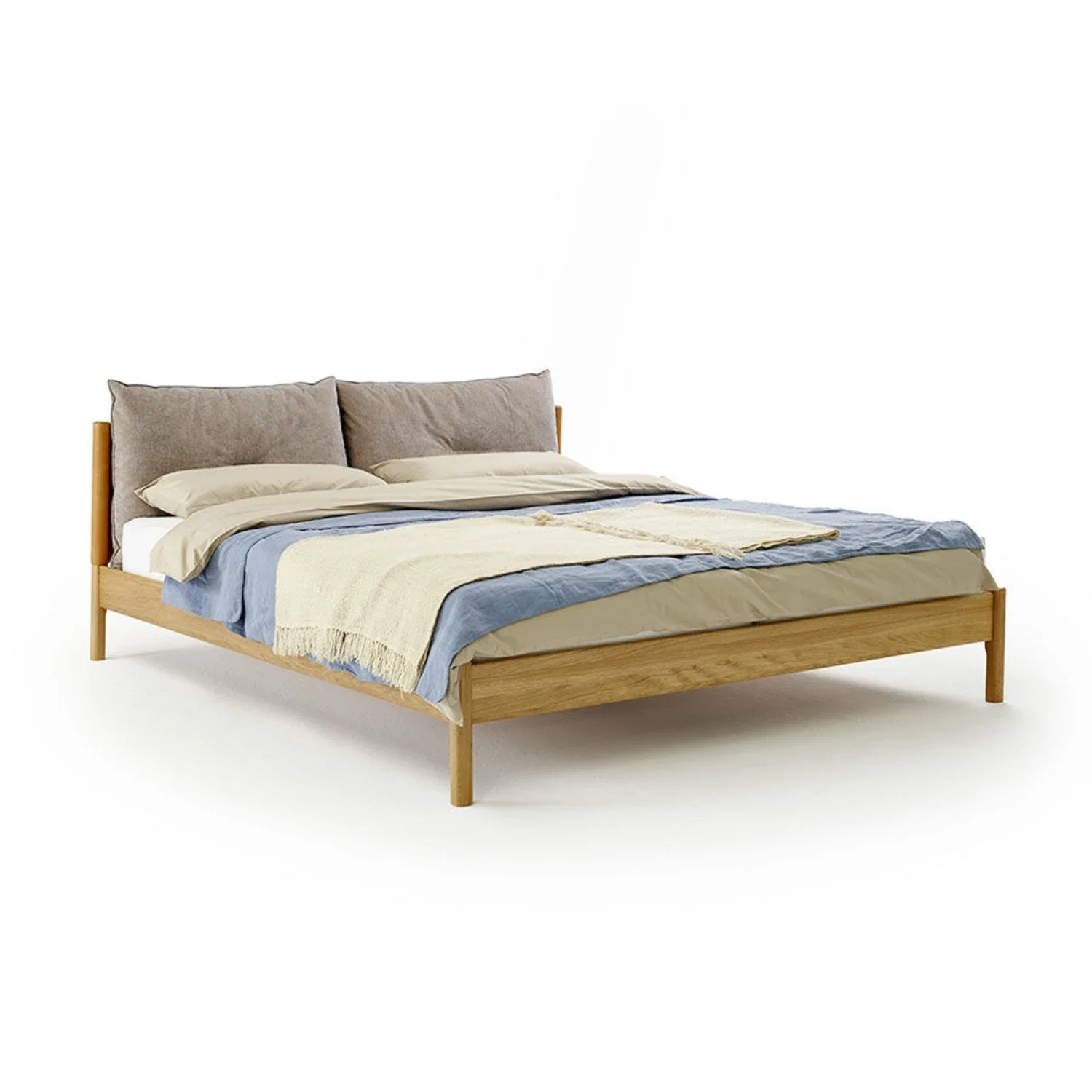 moeller design | LIV queen bed | oak + whisky leather - Image 3