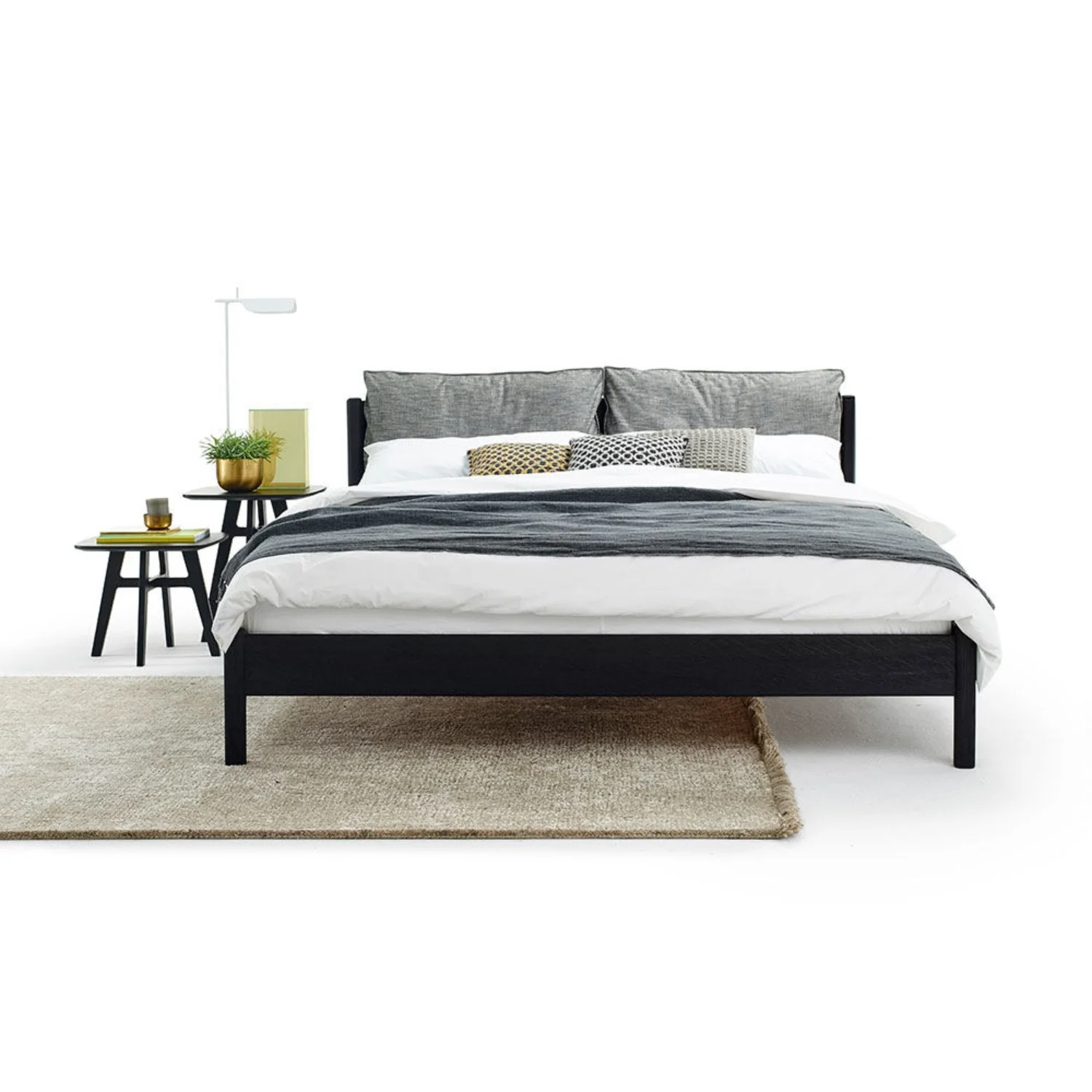 moeller design | LIV queen bed | stained oak + black leather - Image 7