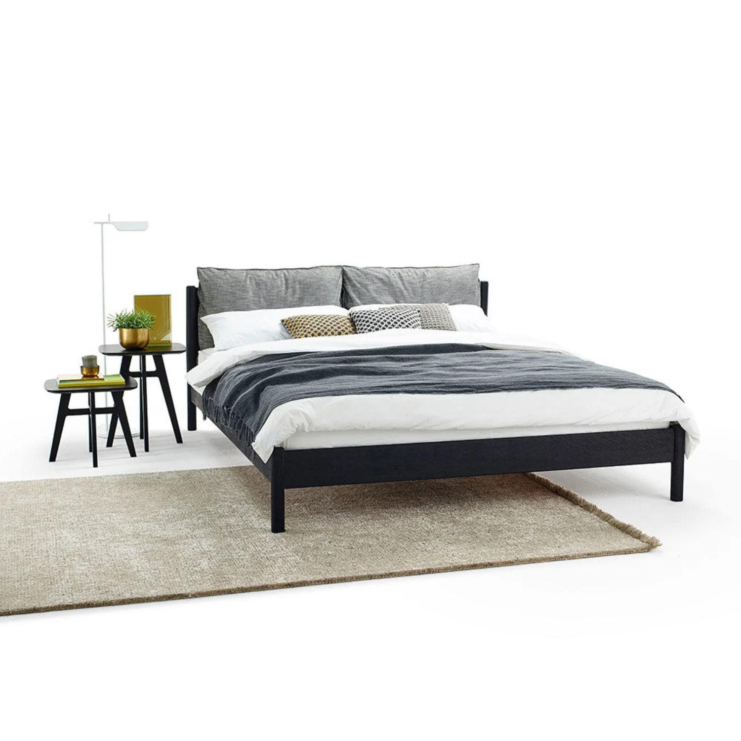 moeller design | LIV queen bed | stained oak + black leather - Image 8