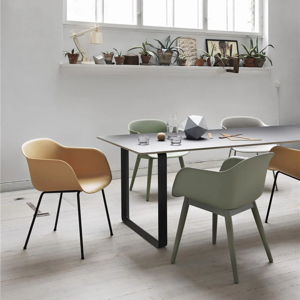 muuto | 70/70 table | black linoleum + black base 170x85cm - Image 2
