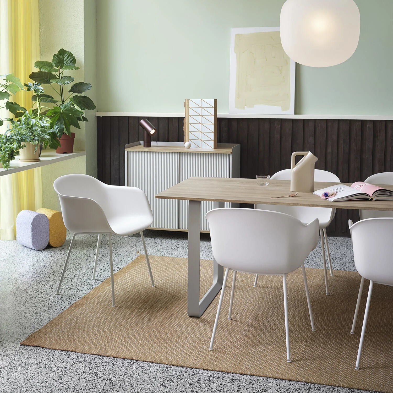 muuto | 70/70 table | solid oak + grey base 225x90cm - Image 2