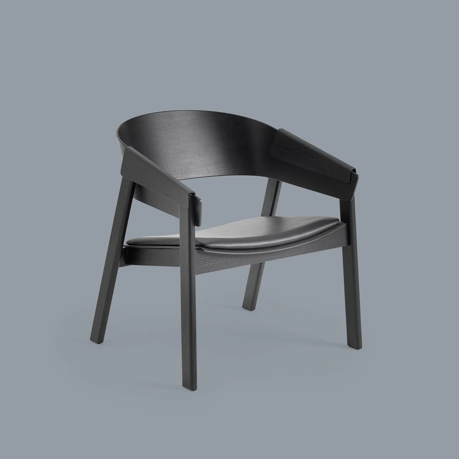muuto | cover lounge chair | refine black + black leather - Image 2