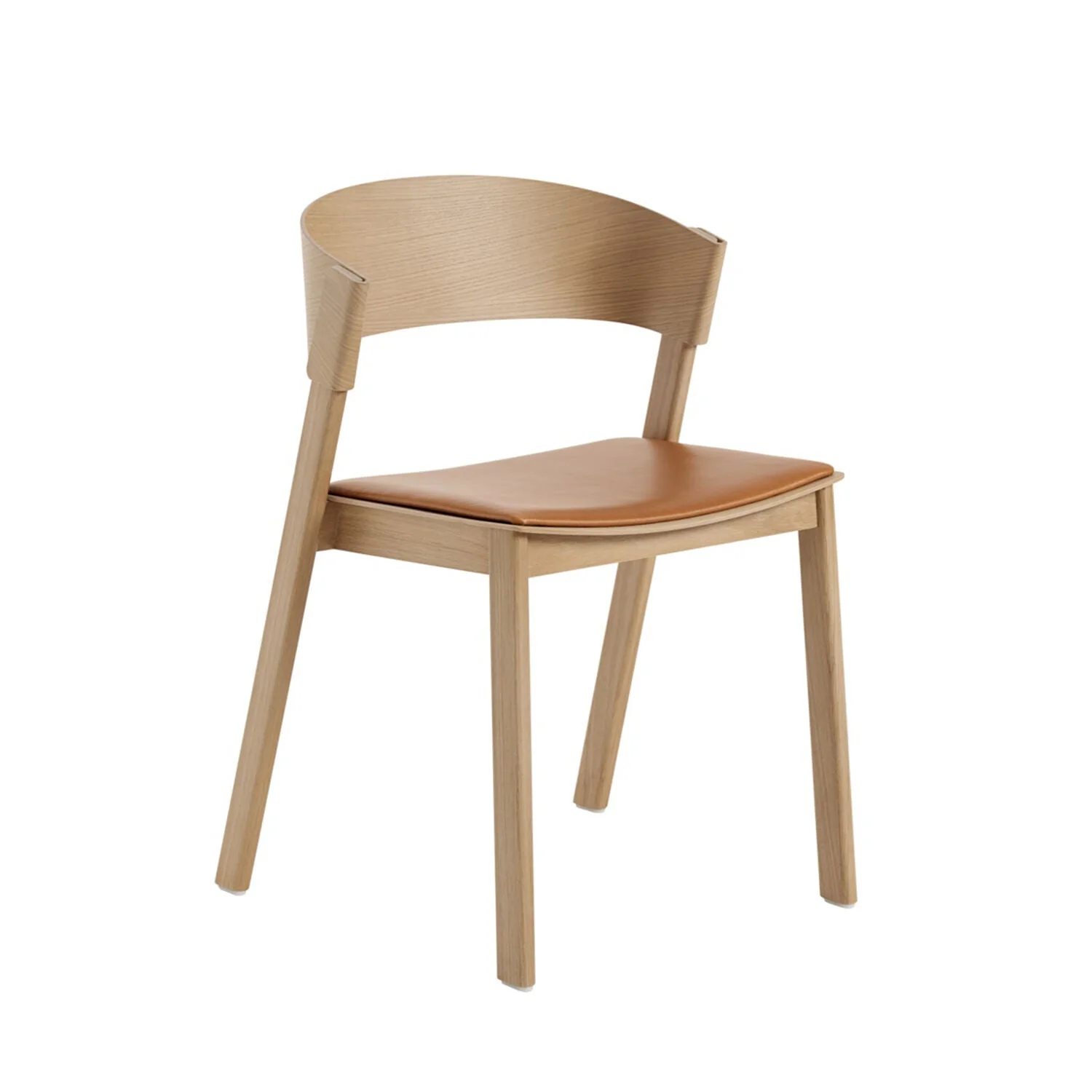 muuto | cover side chair | refine oak + cognac leather