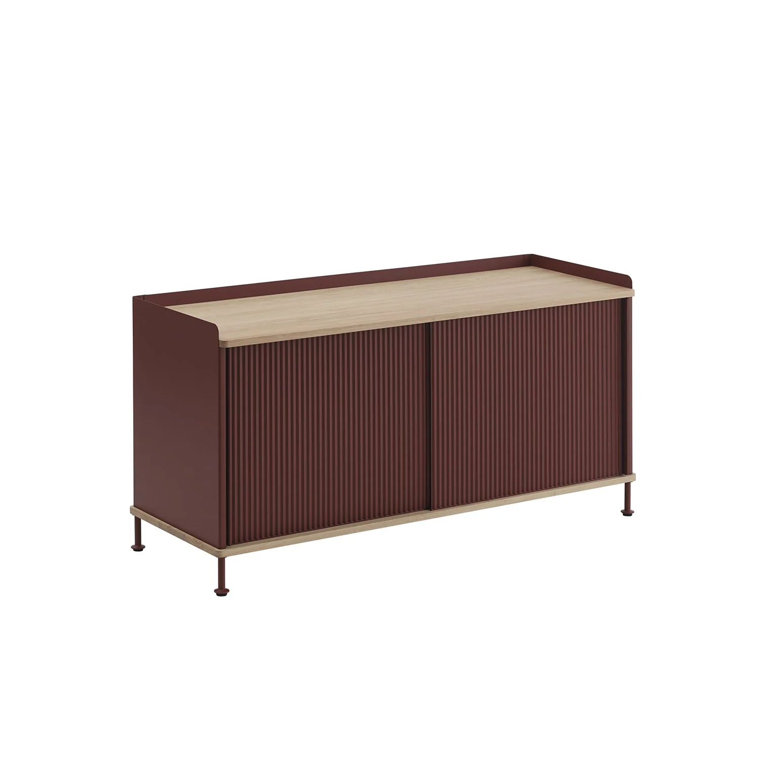 muuto | enfold sideboard low | deep red + oiled oak