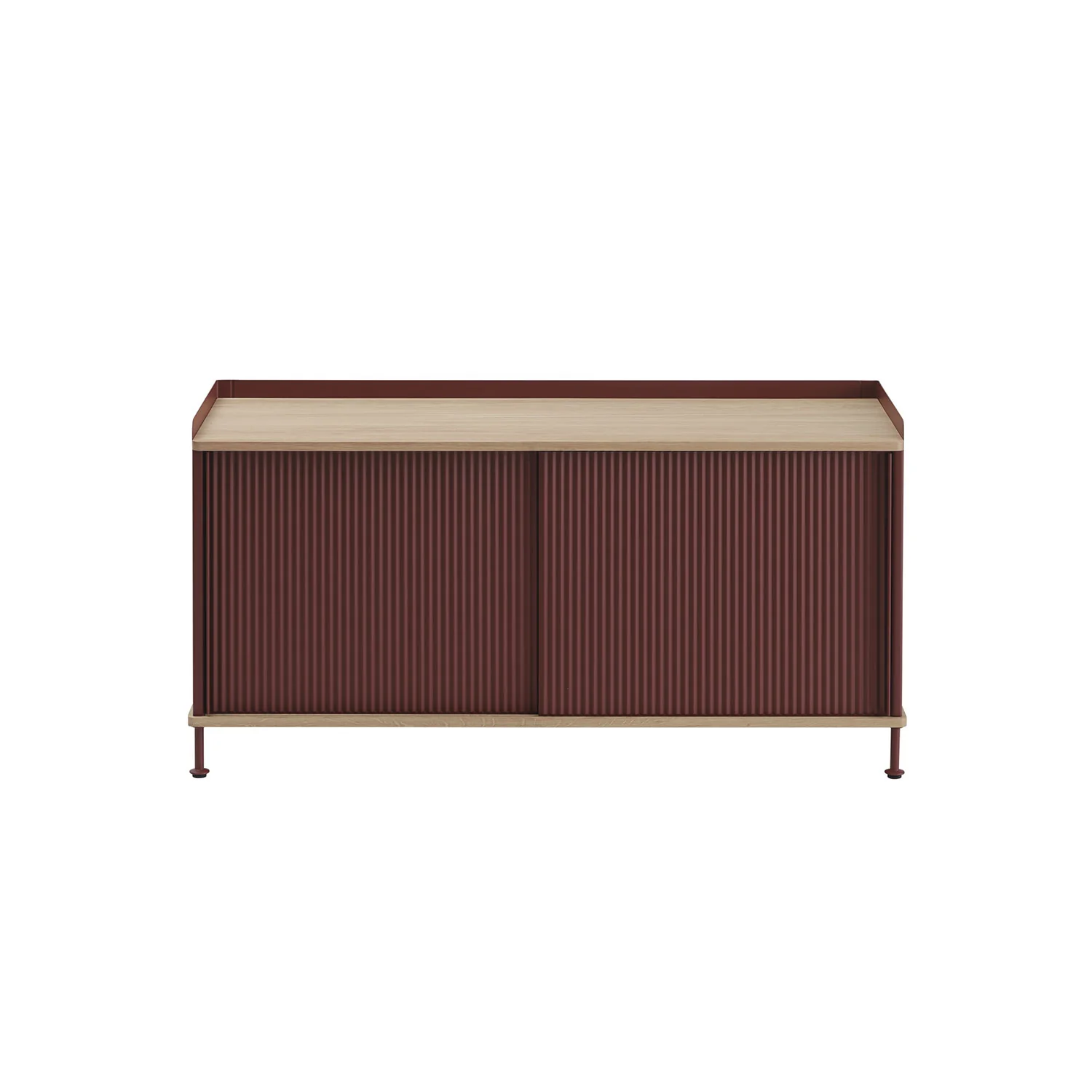 muuto | enfold sideboard low | deep red + oiled oak - Image 2