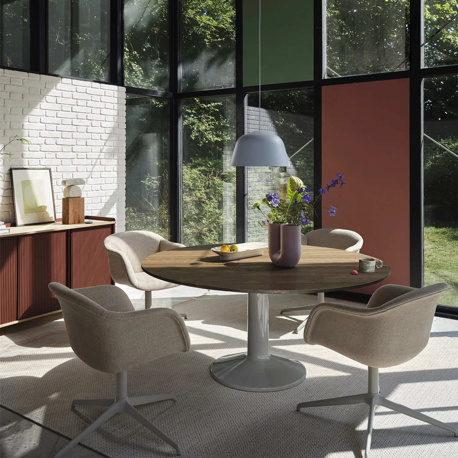 muuto | enfold sideboard low | deep red + oiled oak - Image 3