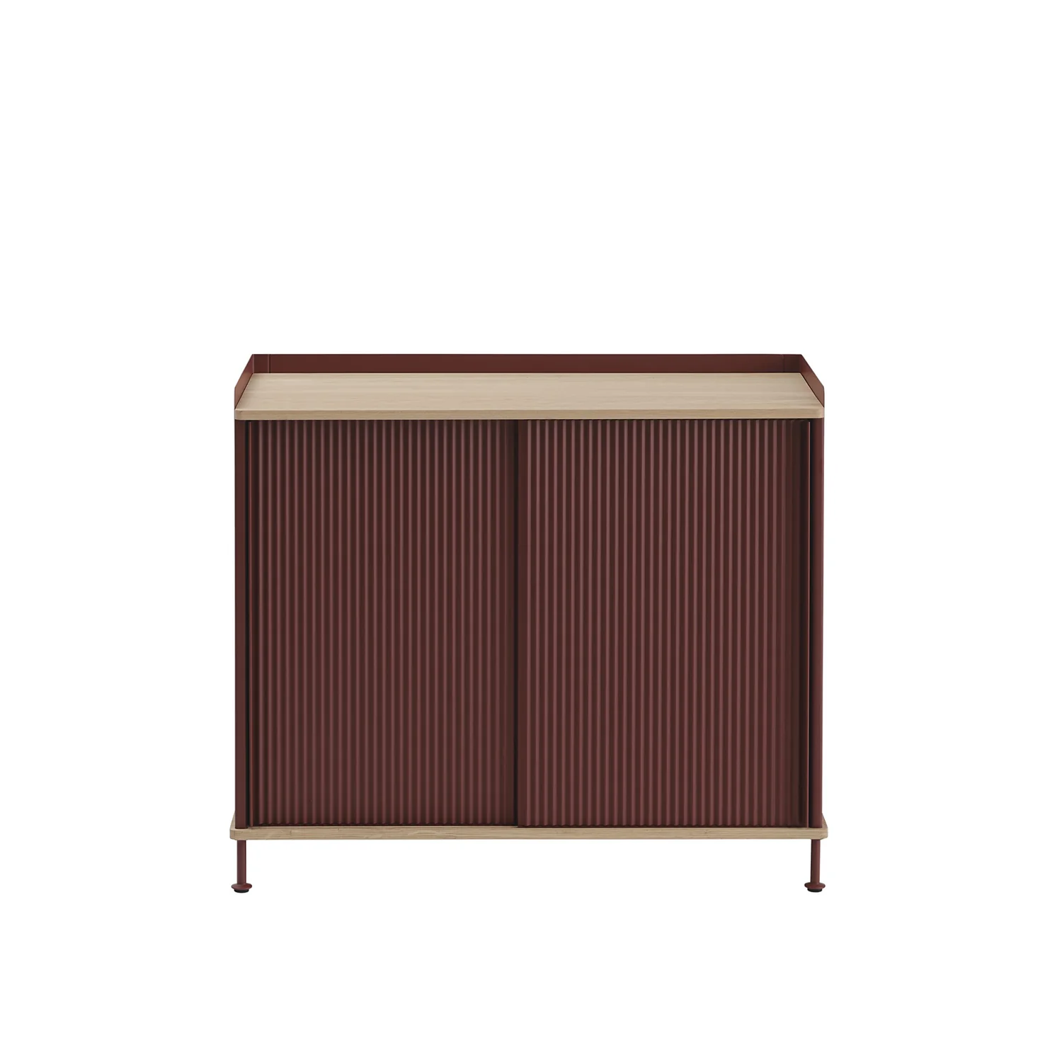 muuto | enfold sideboard tall | deep red + oiled oak - Image 3