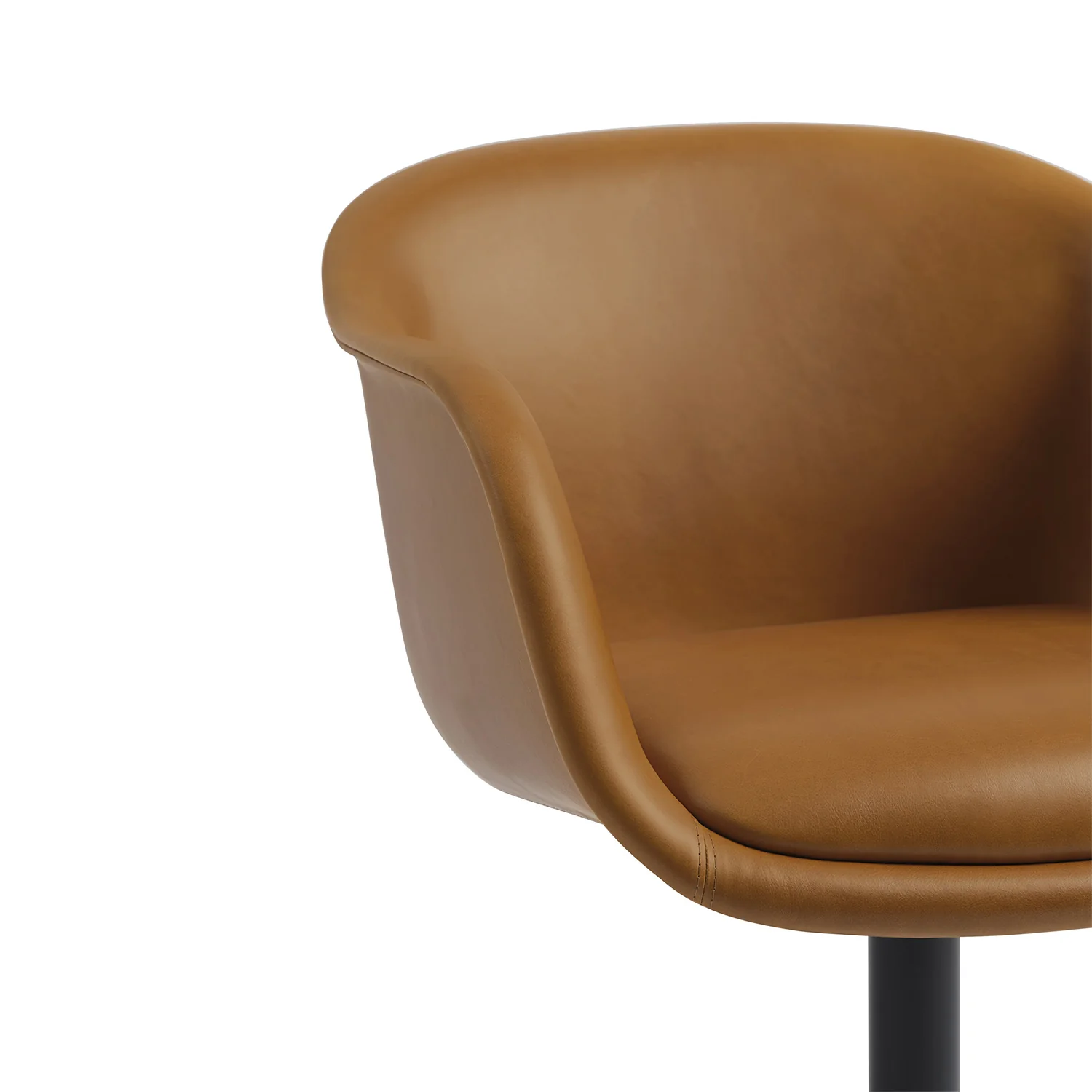 muuto | fiber conference armchair | swivel base | cognac leather + black ~ DC - Image 9