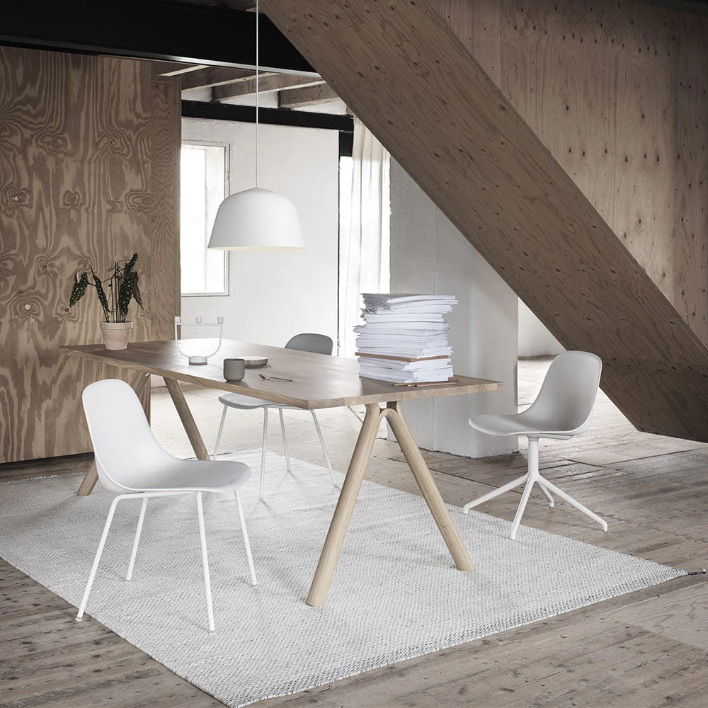 muuto | fiber side chair | swivel base | natural white recycled + white ~ DC - Image 2
