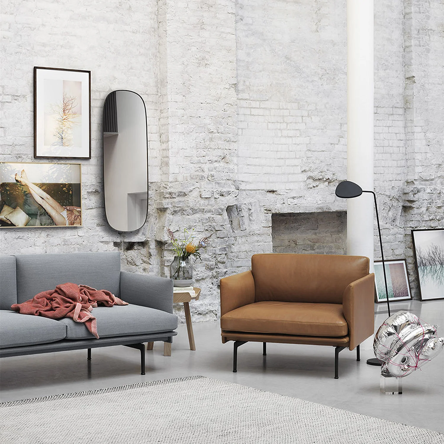 muuto | framed mirror | grey + clear glass | large - Image 5
