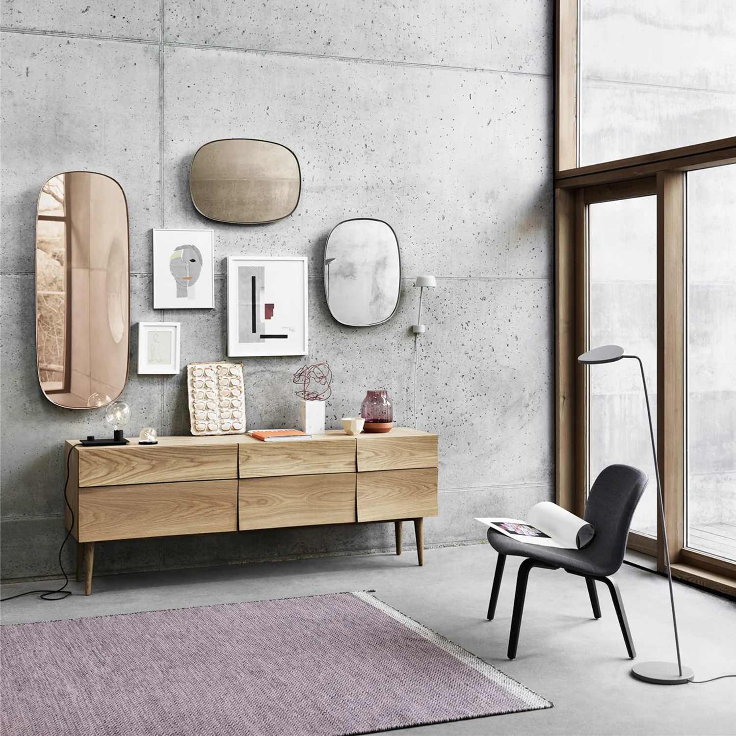 muuto | framed mirror | rose + rose glass | small - Image 4