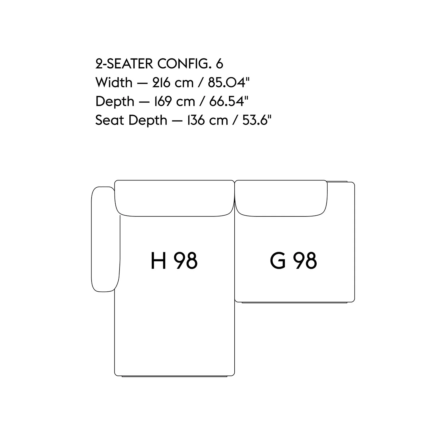 muuto | in situ modular sofa | 2 seater config 6 | ocean 32 - Image 5