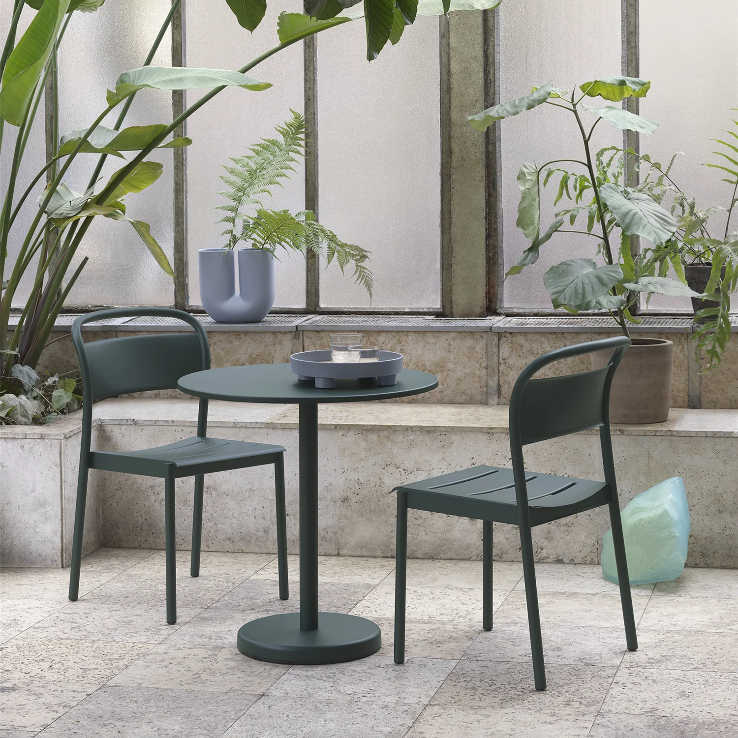 muuto | linear steel side chair | dark green - Image 2