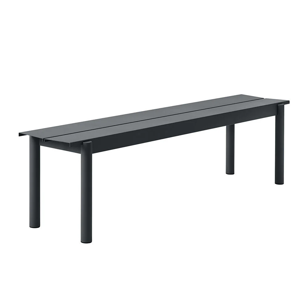 muuto | linear steel bench | anthracite black 170cm