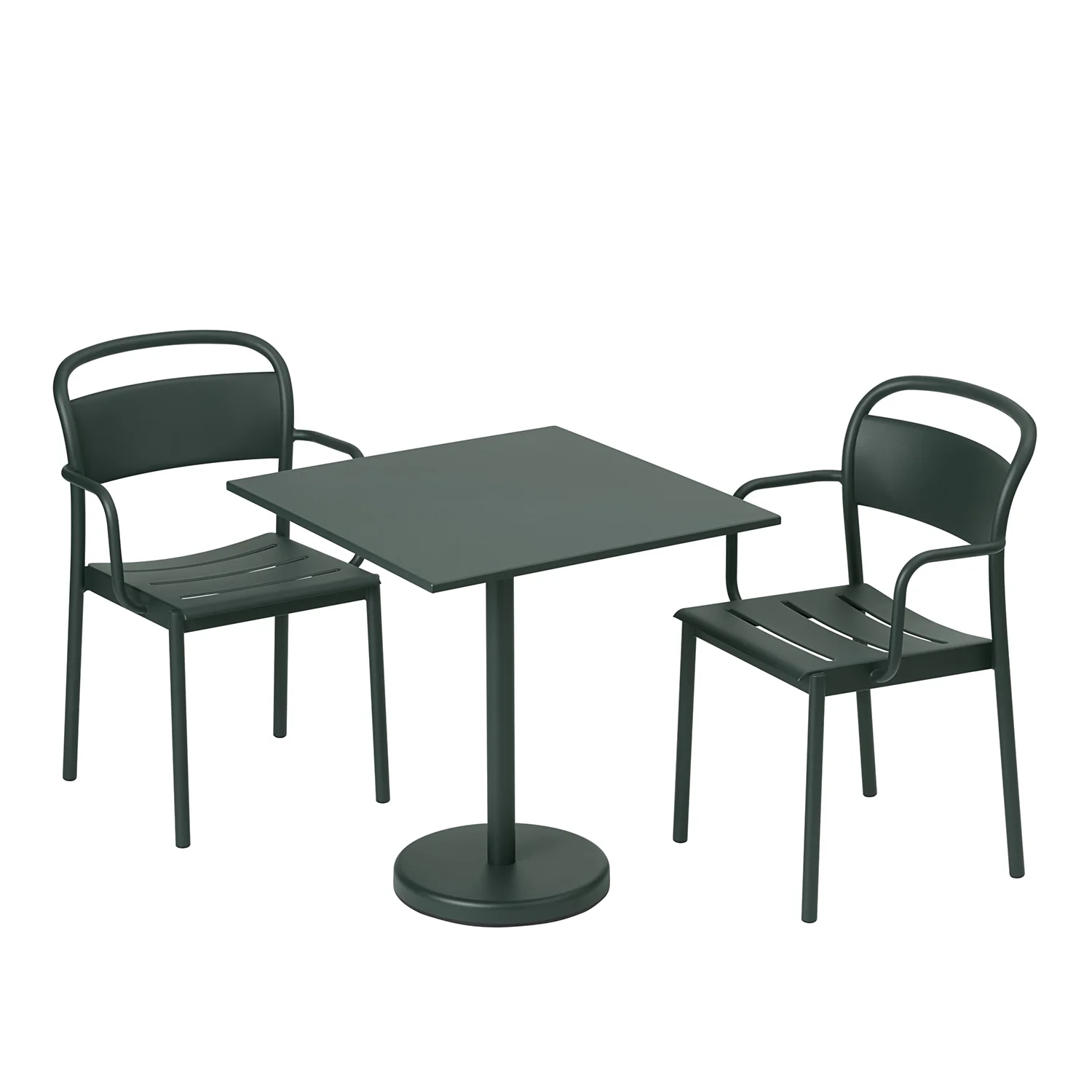 muuto | linear steel cafe table square | dark green 70x73cm - Image 2