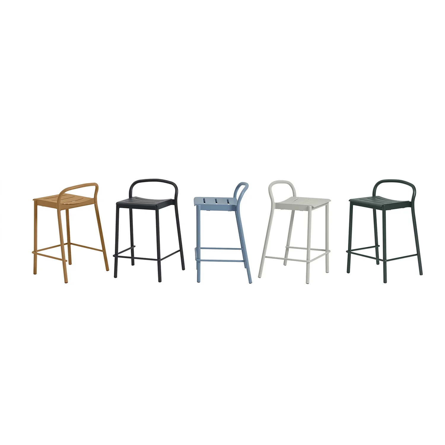 muuto | linear steel counter stool | dark green 65cm - Image 6