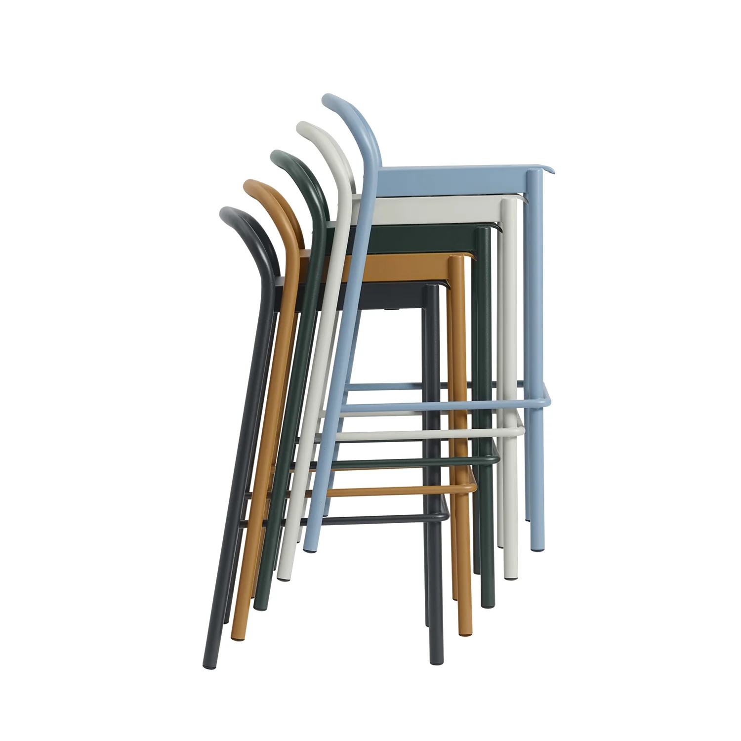 muuto | linear steel counter stool | grey 65cm - Image 6