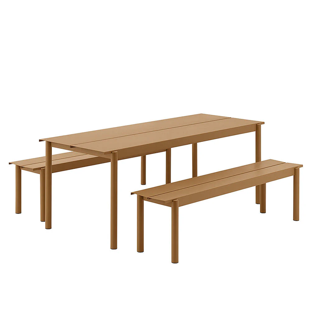 muuto | linear steel table | burnt orange 200x75cm - Image 3