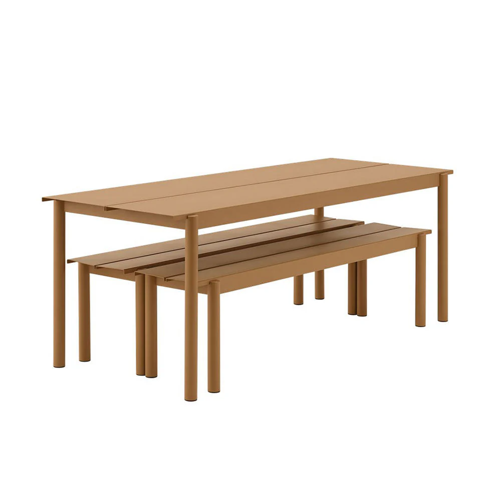 muuto | linear steel table | burnt orange 200x75cm - Image 8