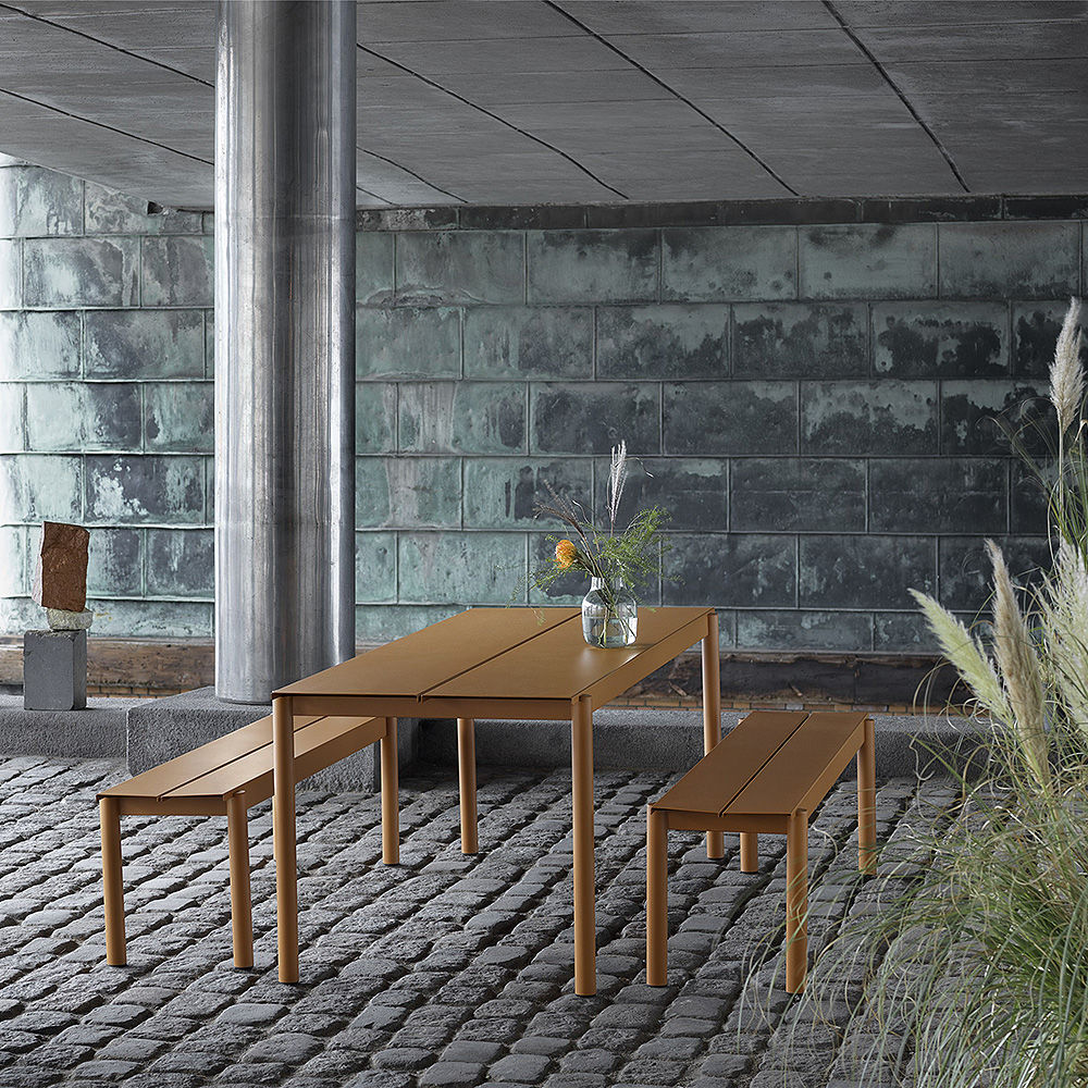muuto | linear steel table | burnt orange 200x75cm - Image 9