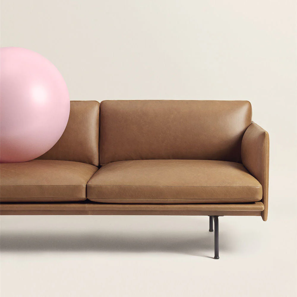 muuto | outline sofa 2 seater | refine leather cognac - Image 5