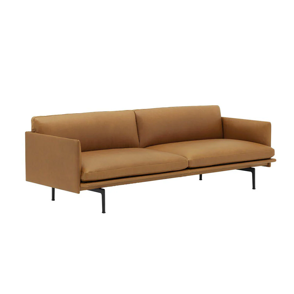 muuto | outline sofa 3 seater | refine leather cognac - Image 3