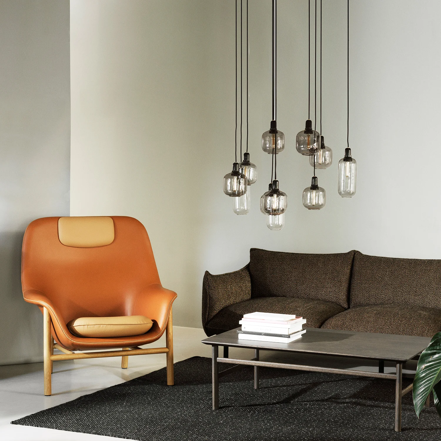 normann copenhagen | amp pendant lamp | smoke + black | small - EX DISPLAY - Image 10