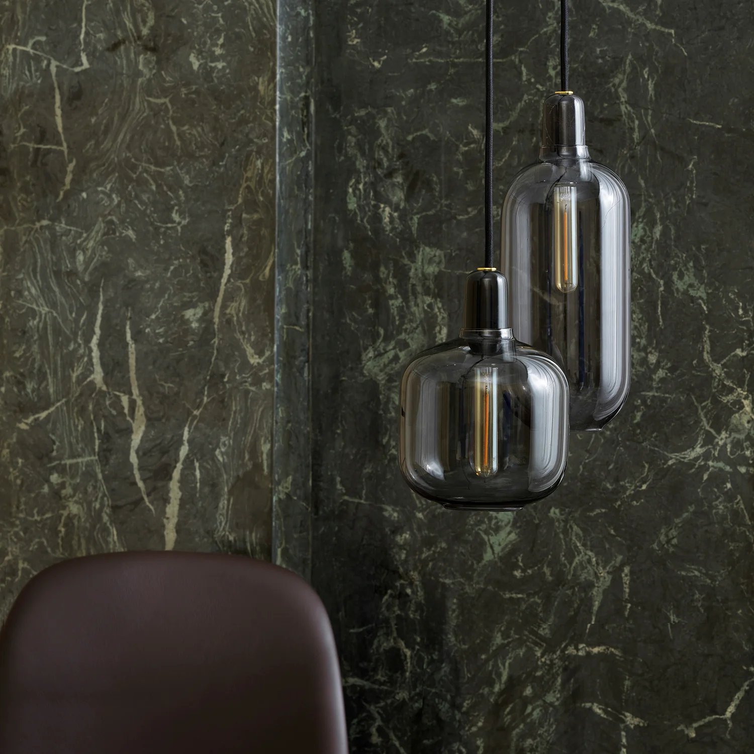 normann copenhagen | amp pendant lamp | smoke + black | small - EX DISPLAY - Image 2