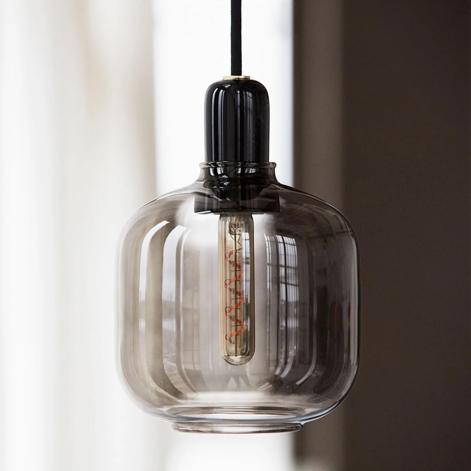 normann copenhagen | amp pendant lamp | smoke + black | small - EX DISPLAY - Image 3