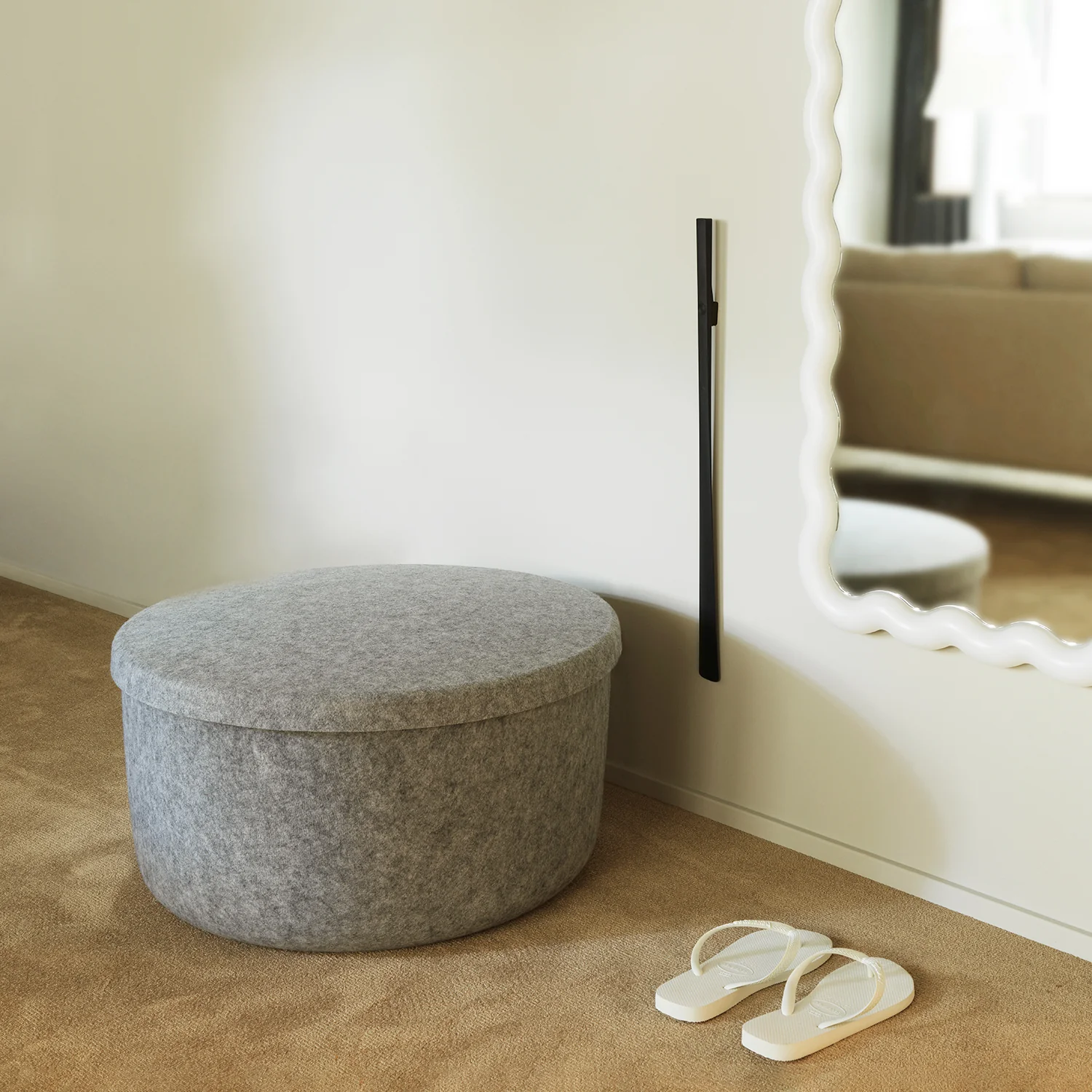 normann copenhagen | hide storage pouf | large grey - Image 2