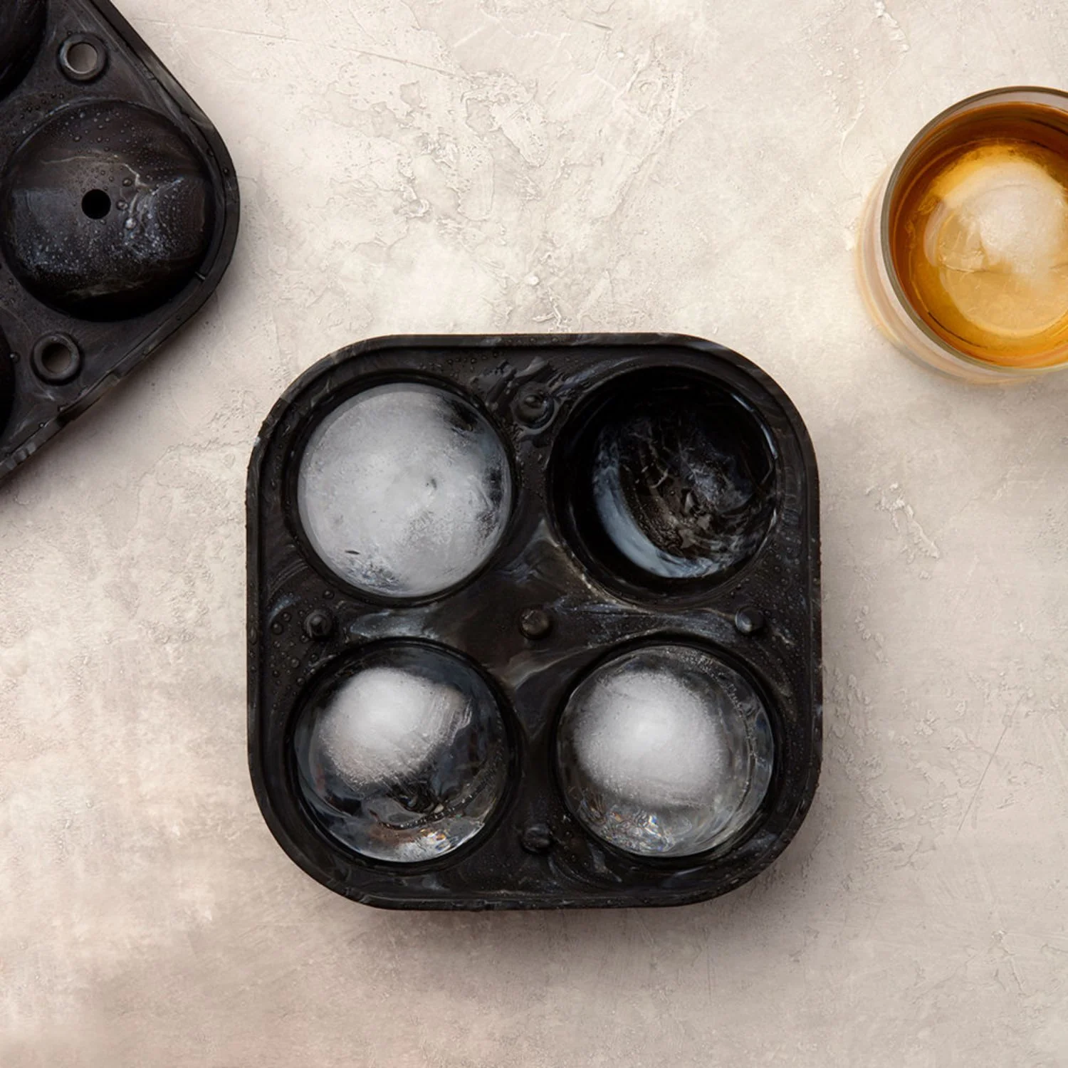 peak | sphere ice mold tray | marble black - Image 3