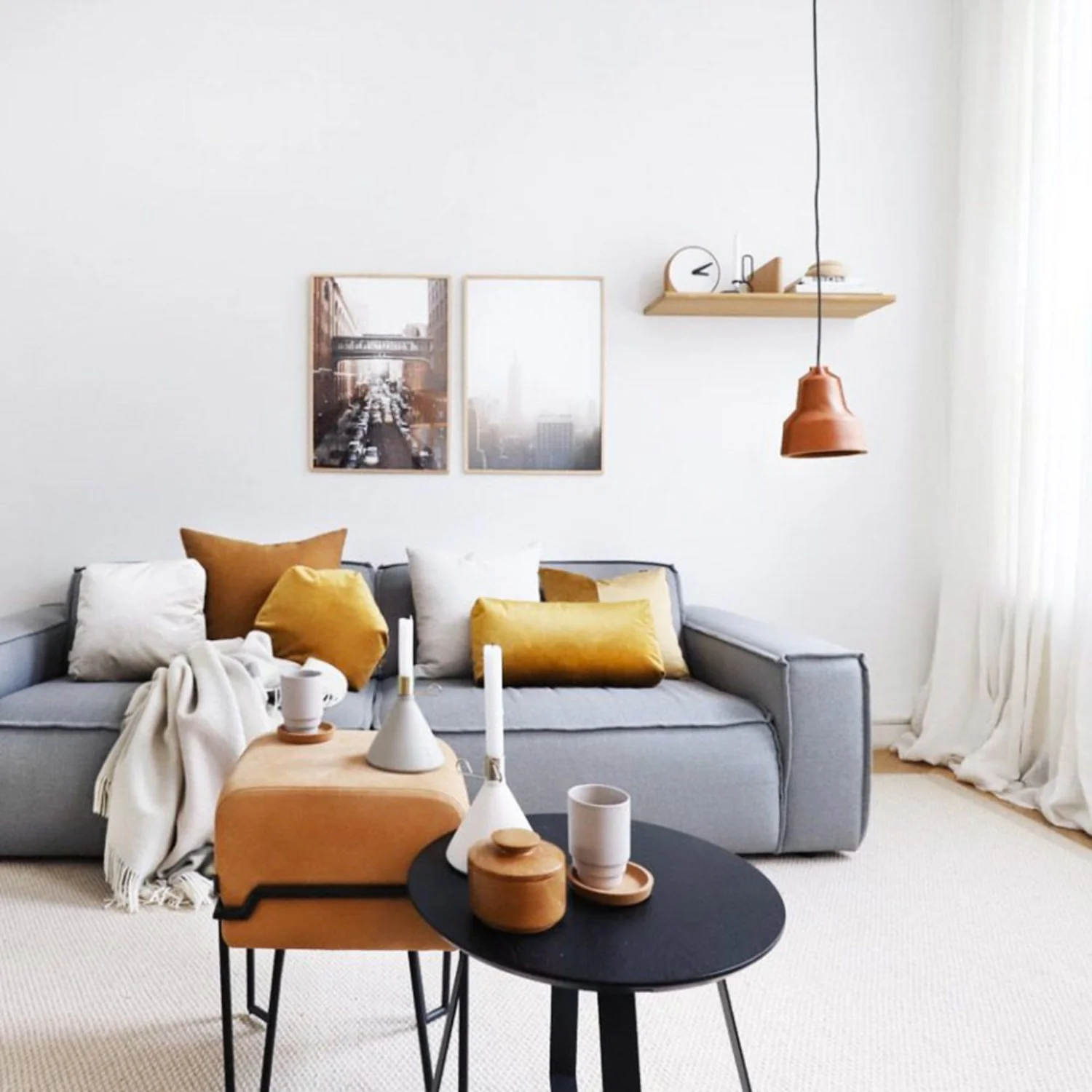 puik | lloyd leather pendant lamp | natural - LC - Image 6