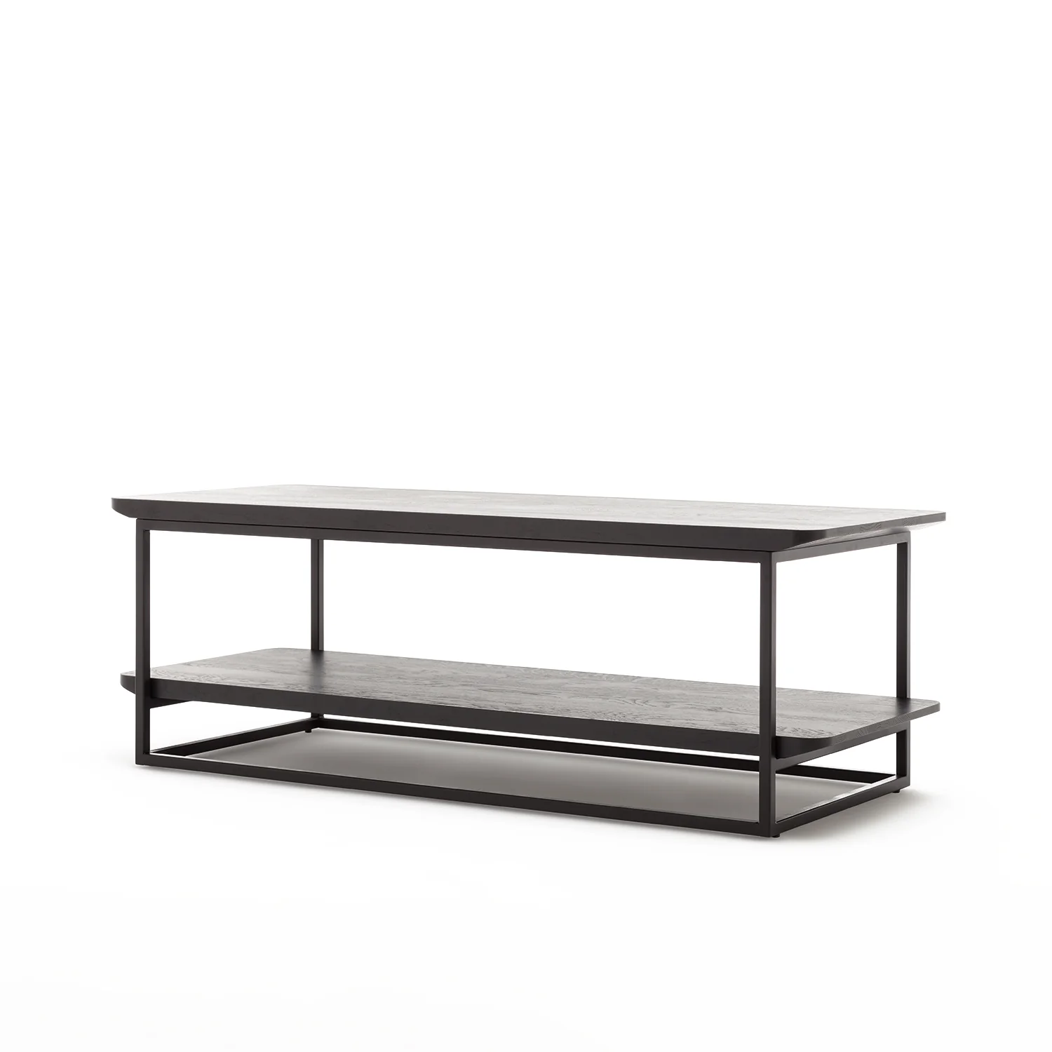 rolf benz | 987 coffee table | stone graphite brown + american walnut + marrone metallic frame - Image 11
