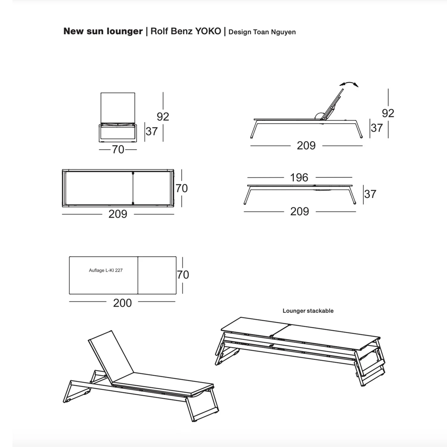 rolf benz | yoko outdoor sun lounger | bianco - Image 11