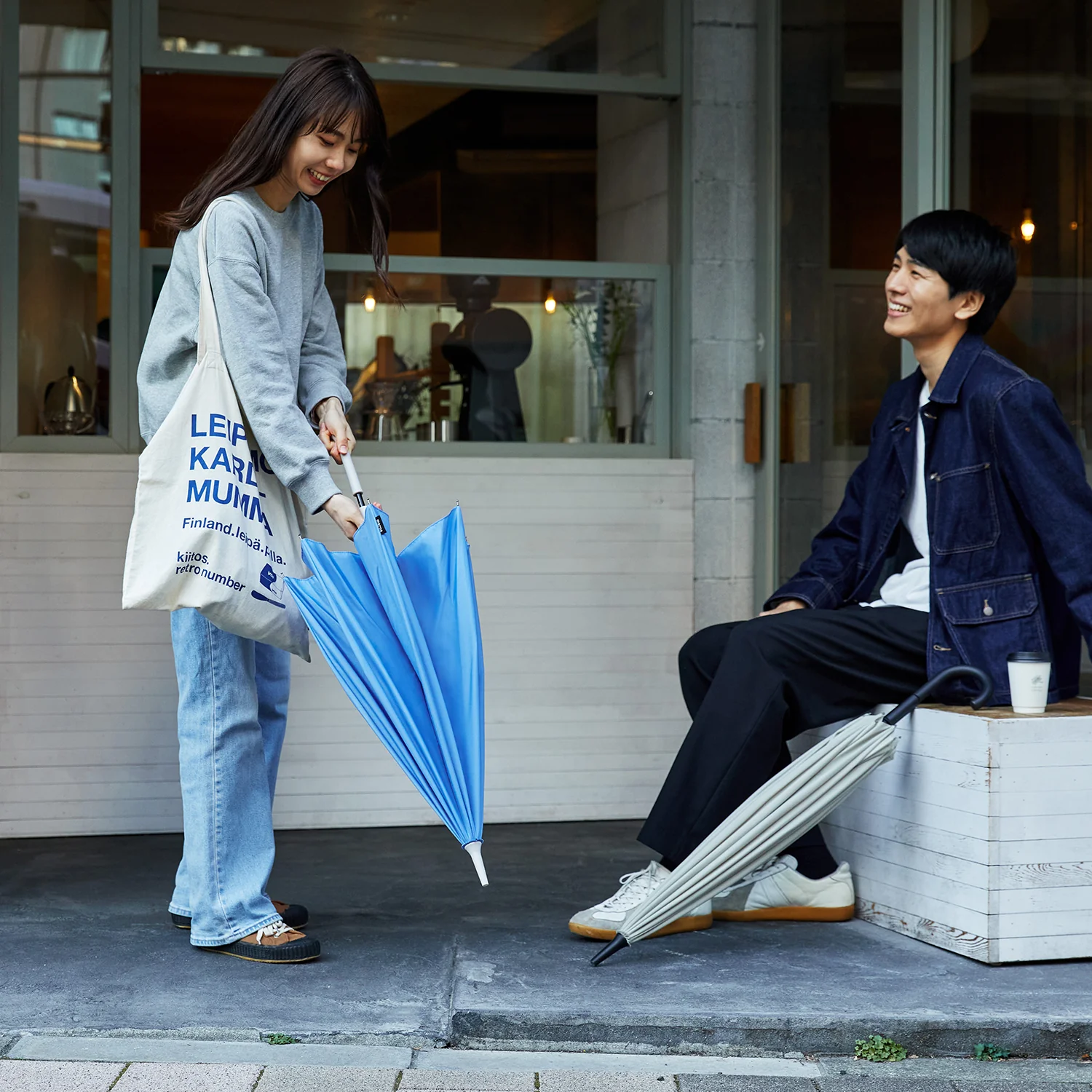 shupatto | belt-free umbrella 58cm | azure blue - Image 11
