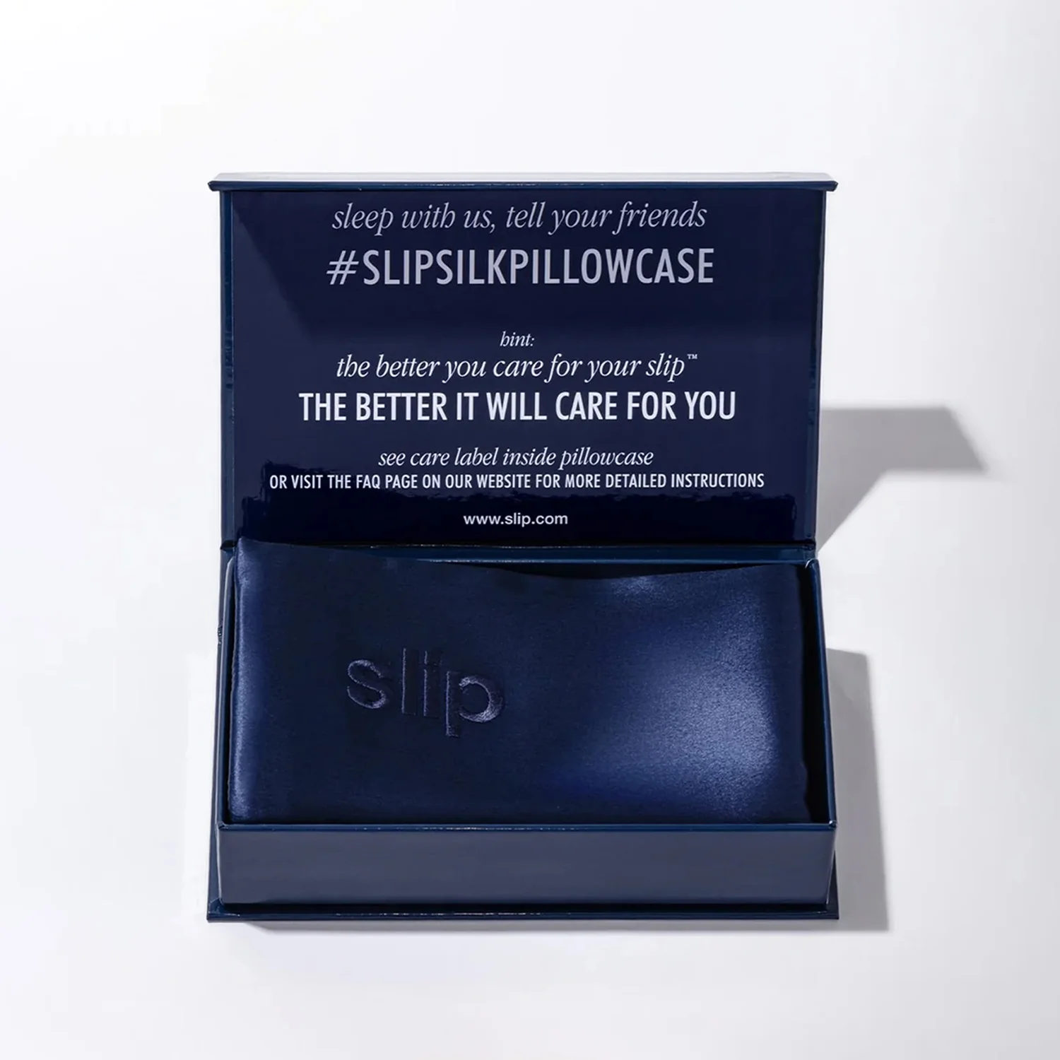 slip | silk queen zippered pillowcase | navy - Image 5